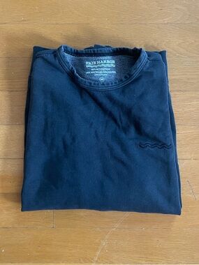 Fair Harbor Black/Dark Gray Saltaire Crewneck Sweatshirt